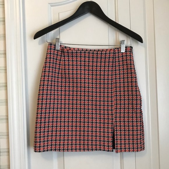 ASOS A-Line Pink Check Skirt - Picture 1 of 5